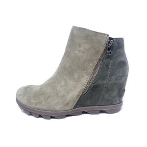 New Sorel Joan of Arctic II Sz 8.5M Chelsea Boot Brown/Grey Suede Wedge Side Zip